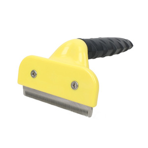 Peine Deslanador de Plástico Amarillo Portátil de Primera Calidad, Herramienta Profesional de Aseo para Perros y Gatos - Product Image 1