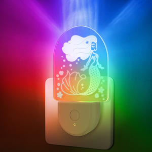 RGB Color 3000K Warm White Temperature Dynamic Mode 0.5W Acrylic Bubble Plug in Light Sensor <b>LED</b> Night Light - Product Image 6
