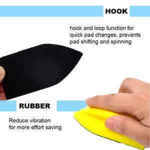 ロケット型フックアンドループハンドバフ研磨パッド、手動ブロックPUフォームハンドサンディングブロック、研磨工具ディスク研磨研削用 - Product Image 3