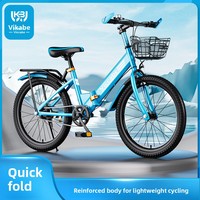 Vélo pliant de montagne pour garçons et filles de 6 à 15 ans, vélo à pédale pour jeunes à une vitesse, 18-20-22 pouces