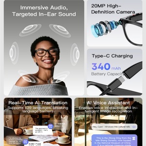 HeyCyan Smart Glasses M10 20MP HD Image Stabilization AI Assistant Bluetooth Connection Black Khaki White - Product Image 4