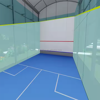 Offres Spéciales personnalisé squash intérieur cour mur de verre montage avec lampes et parquet pour terrains de squash