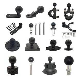 Alliage d'aluminium ABS 17mm 25mm 1 Inch Bolt <span class=keywords><strong>Ram</strong></span> Motorcycle Phone <span class=keywords><strong>Mount</strong></span> Stand Head Ball Adapter Mobile Cellphone Holder Base Riding - Product Image 2