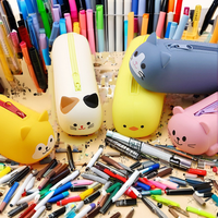 Trousse à crayons 3D personnalisée pour enfants, grande capacité, mignonne, en silicone, 19,5x6x5CM, pour filles