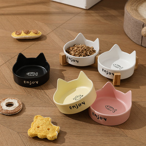 Tazón <span class=keywords><strong>de</strong></span> Cerámica para Gatos al por Mayor, Tazón Integrado para Comida y Agua para Gatos y Perros, Diseño Estable Resistente a las Volteretas - Product Image 2