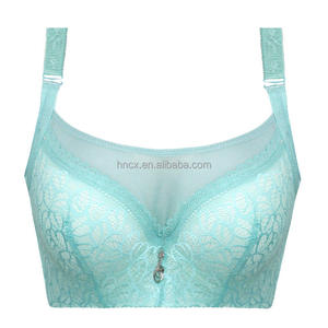 Soutien-gorge push-up sexy pour <span class=keywords><strong>femme</strong></span>, grande taille, <span class=keywords><strong>en</strong></span> dentelle douce, fermeture devant, respirant et tissage tricoté, logo sur la bonnette - Product Image 3