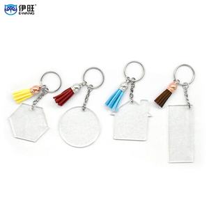 Ewang Factory Wholesale Circle Acrylic Blanks Keychain With Tassels for DIY Key Crafting - Product Image 3