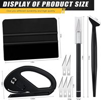 Kit d'outils de covering automobile 10 pièces comprenant une raclette en feutre plastique et un couteau de découpe pour vitres de voiture