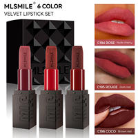 MLSMILE Ensemble de 3 rouges à lèvres mats gaufrés exclusifs 3,6g Hydratant Facile à appliquer Lèvres naturelles Nude Étiquetage