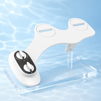 Bidet WC auto-nettoyant à double buse, sans électricité, pression réglable, pour hygiène féminine, installation facile, jet d'eau froide