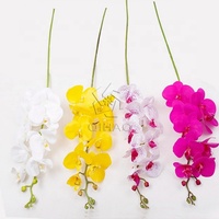 Fleur d'orchidée papillon à tige unique en latex au toucher réel, orchidée artificielle pour la décoration de la maison et des mariages