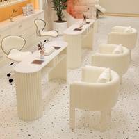 Ensemble table et chaise de manucure en bois moderne de haute qualité, avec bureau de manucure durable et écologique, à prix abordable