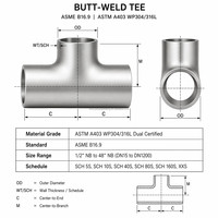 Raccord en T sans soudure SCH160 en acier allié ASTM A234 WP91, à souder bout à bout, haute température, pour centrale électrique supercritique CNC de précision, conforme ASME B16.9