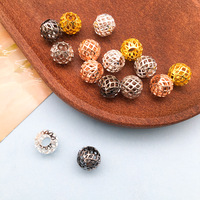 Perles entretoises en laiton filigrané de 8 mm avec trou de 3 mm pour la fabrication de bijoux et les loisirs créatifs