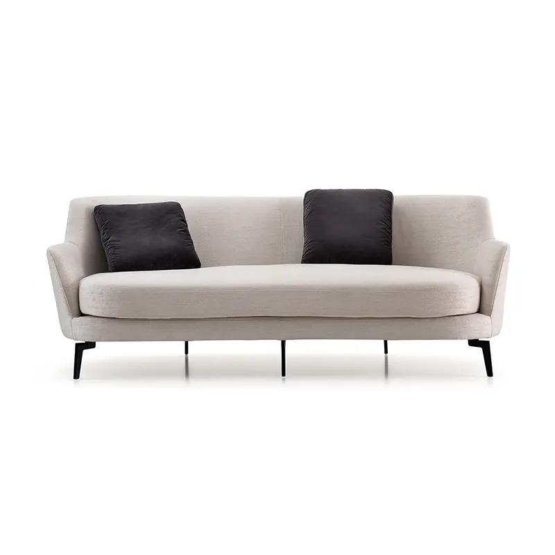 Luxury Minimalist Fabric Feather Filling Upholstered Metal Legs Two Seater Nordic Modern Livingroom Sofas