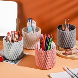 Cao cấp máy tính để bàn tổ chức với Ins Bút son môi lưu trữ trường hợp nhựa trang điểm bàn chải lưu trữ thời trang Máy tính để bàn lưu trữ hộp - Product Image 2