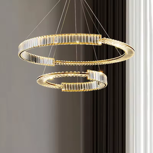 Zeil Lighting Moderne Dimmable Cristal Pendentif Lumière Halo Anneau Cercle Conception Hauteur Réglable pour Hôtel Bureau À Domicile Lustre - Product Image 3