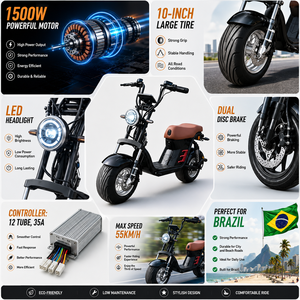 Smpllo Meilleure <span class=keywords><strong>Moto</strong></span> Électrique <span class=keywords><strong>pour</strong></span> Débutants Style Brésilien Moteur 1000W/1500W Haute Vitesse 60-80km/h Utilise une Batterie au Lithium 72V 30A - Product Image 2