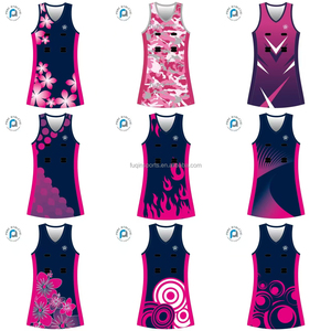 Abito da netball personalizzato FQ traspirante senza maniche con stampa Maori, abito da netball con stampa a foglie di <span class=keywords><strong>felce</strong></span>, abito da netball vintage con velcro per donna - Product Image 3