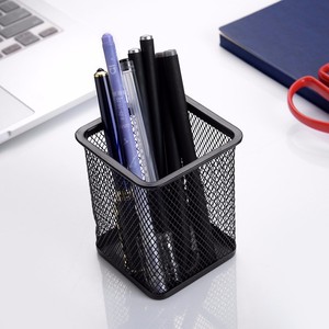 Porte-stylo en métal Dehong, rond, grande capacité, organisateur de bureau, rangement de bureau - Product Image 2