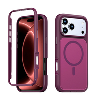 Coque de téléphone hybride robuste pour iPhone 18 17 16 15 14 Pro Max, protection renforcée, coque magnétique en PC et TPU avec emballage de vente au détail