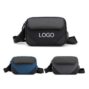 Nouvelle mode fonctionnelle deux tons couleurs en <span class=keywords><strong>cuir</strong></span> Pu sac de triche hommes modernes sac de taille de haute qualité sac banane avec port usb - Product Image 2