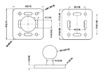 Support universel pour tablette, support de guidon de vélo, support GPS, support de tige de fourche de véhicule avec rotule de 1 pouce