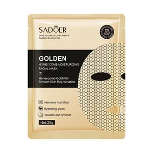 Sadoer Groothandel Gouden Masker Anti-Aging Honingraat Zachte Carbon Dubbele Membraan Doek Gezichtsmasker