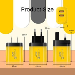 Mới đến 2.4A sạc nhanh sạc đầy đủ giao thức 2USB cắm điện cung cấp điện <span class=keywords><strong>Adapter</strong></span> EU chúng tôi Anh Kết nối 5V/3A 9V/2A - Product Image 5