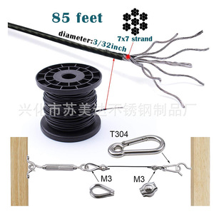 304 Stainless Steel Light Lifter Kit With <b>Hooks</b> Screws And Wire Rope <b>Clips</b> For Ceiling Lamp Installation - Product Image 4