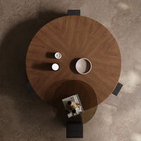 Table basse de luxe moderne monobloc, design rond, pour salon et mobilier de maison