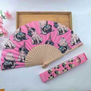 Factory Price 8 INCH Cloth Hollow Bamboo Bone Handfan <b>Pattern</b> Painting Model Sport Style for Business Gift Christmas Party - Product Image 4