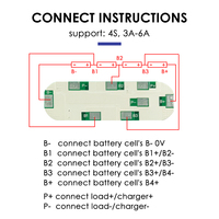 Batería de litio 4s 14.8V bms, paquete de baterías de iones de litio 18650 32650 bms 3A-5A