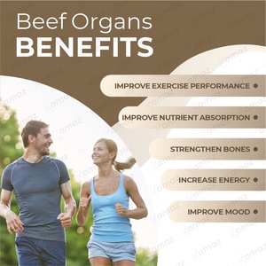 Amaz OEM Healthife Supplément pour femmes Foie de boeuf Cœur Rein Pancréas Rate Alimentation en herbe Organes de boeuf Gommes - Product Image 5