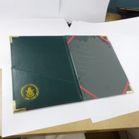 Carpeta Porta Diplomas Personalizada A4, Funda para Certificados Escolares, Cubierta de Cuero con Grabado Dorado