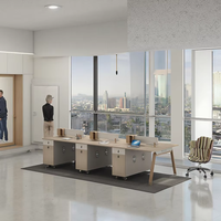 Mobilier de bureau moderne ouvert modulaire pour 2 4 6 personnes avec poste de travail Table de bureau design avec pieds en métal et cuir