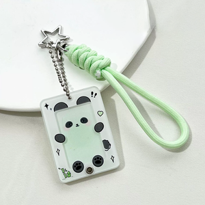 Porte-clés porte-carte photo Kpop de 1 pouce avec cadre de carte photo acrylique animal mignon Mini porte-carte d'identité Porte-clés pour petite carte d'identité - Product Image 4