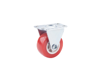 Roulettes de chaise en PVC rouge pour meubles, légères, avec frein latéral