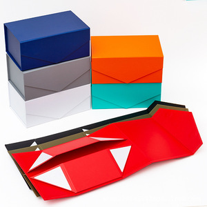 Caja de Regalo Reciclable en Forma de V de Color Sólido, Caja de Cartón Rígido Plegable con Relieve Multicolor para Envasado de Alimentos - Product Image 5