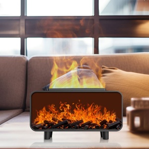 Diffuseur d'huiles essentielles à ultrasons effet cheminée, humidificateur d'air domestique avec lumière colorée, diffuseur d'arômes - Grande Vente - Product Image 1