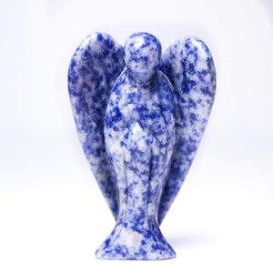 Statua di Angelo in Pietra Arenaria Blu <span class=keywords><strong>2026</strong></span>, Artigianato Semi-Prezioso Intagliato a Mano, Angelo in Cristallo da 7,5 cm per Decorazione, Guarigione e Artigianato Reiki - Product Image 6
