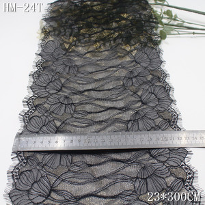Chất Lượng Bán Buôn Sang Trọng Pháp Long Lanh Hoa Ren Với Chủ Đề Vàng Đen Trắng Lưới Chantilly Ren Cắt Vải 23Cm Cho Ăn Mặc - Product Image 2