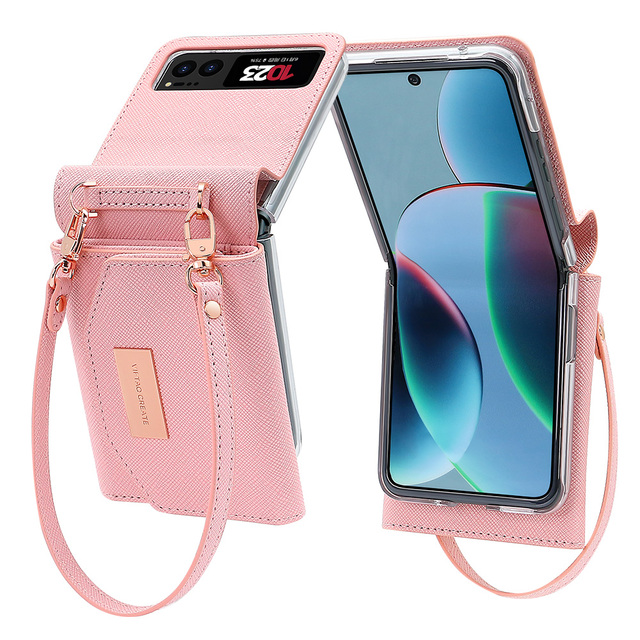 VIETAO Women Phone Case Women Leather Wallet Card Phone Case Luxury Mobile Phone Cases for Motorola Moto Razr 40 in Stock CN;GUA