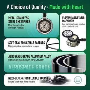 Stéthoscope médical acoustique <span class=keywords><strong>de</strong></span> qualité supérieure, certifié CE, classe I, léger, professionnel, pour médecins, infirmières, personnel <span class=keywords><strong>de</strong></span> santé - Product Image 5
