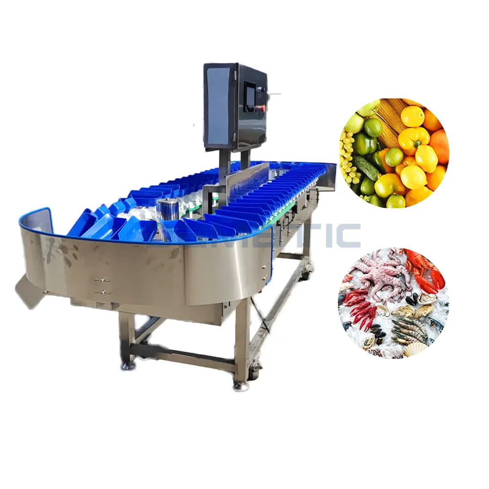 Rotating Trays Abalone Oyster Seafood Mango Apple Kiwi Fruit Size Weight Grading And Washing Sorting And Grading Machine Price