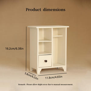 BJD casa de muñecas 1:12 muebles en miniatura cajón de madera armario vitrina Mini figura gabinete de almacenamiento estante - Product Image 3