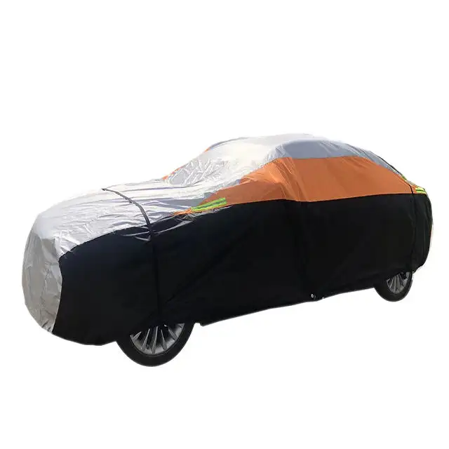 Allwetter wasserdichte Polyester Sun Proof Car Covers Silber Outdoor Car Protection