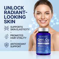 Complément de peptides de cuivre GHK-Cu avec biotine antioxydante, 120 capsules, végétalien, sans OGM, 300 mcg, favorise l'élasticité et la vitalité des cheveux