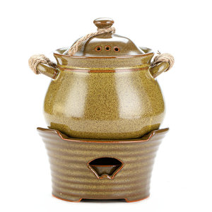 Petite <span class=keywords><strong>cocotte</strong></span> rétro en céramique avec corde en chanvre, pour service individuel, compatible avec réchaud à alcool, <span class=keywords><strong>mini</strong></span> marmite à soupe domestique, <span class=keywords><strong>cocotte</strong></span> à ragoût pour hôtel - Product Image 5