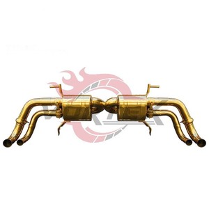 ท่อไอเสีย Vortex Gold Plated Valvetronic สำหรับ Audi R8 V10 5.2L ปี 2018-2023 สีทองกระจกเงา รุ่น Racing Muffler SS304 Catback X-Pipe - Product Image 5